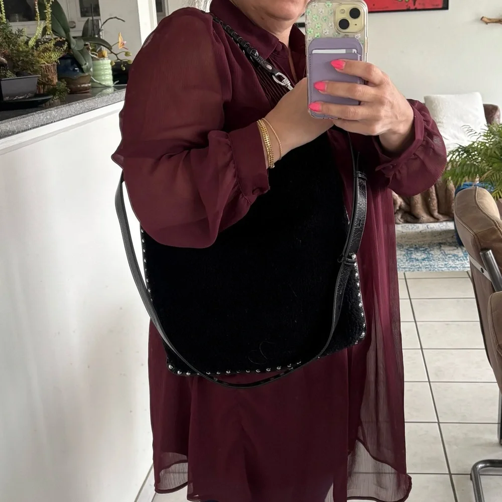 Rebecca Minkoff Black Shearling Shoulder or Crossbody bag - Picture 8 of 8